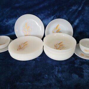 Vintage Fire King Golden Wheat Dishes